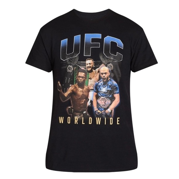 UFC Worldwide Men's XXL Black Graphic Short Sleeve Crewneck T-Shirts Tee - Picture 1 of 2